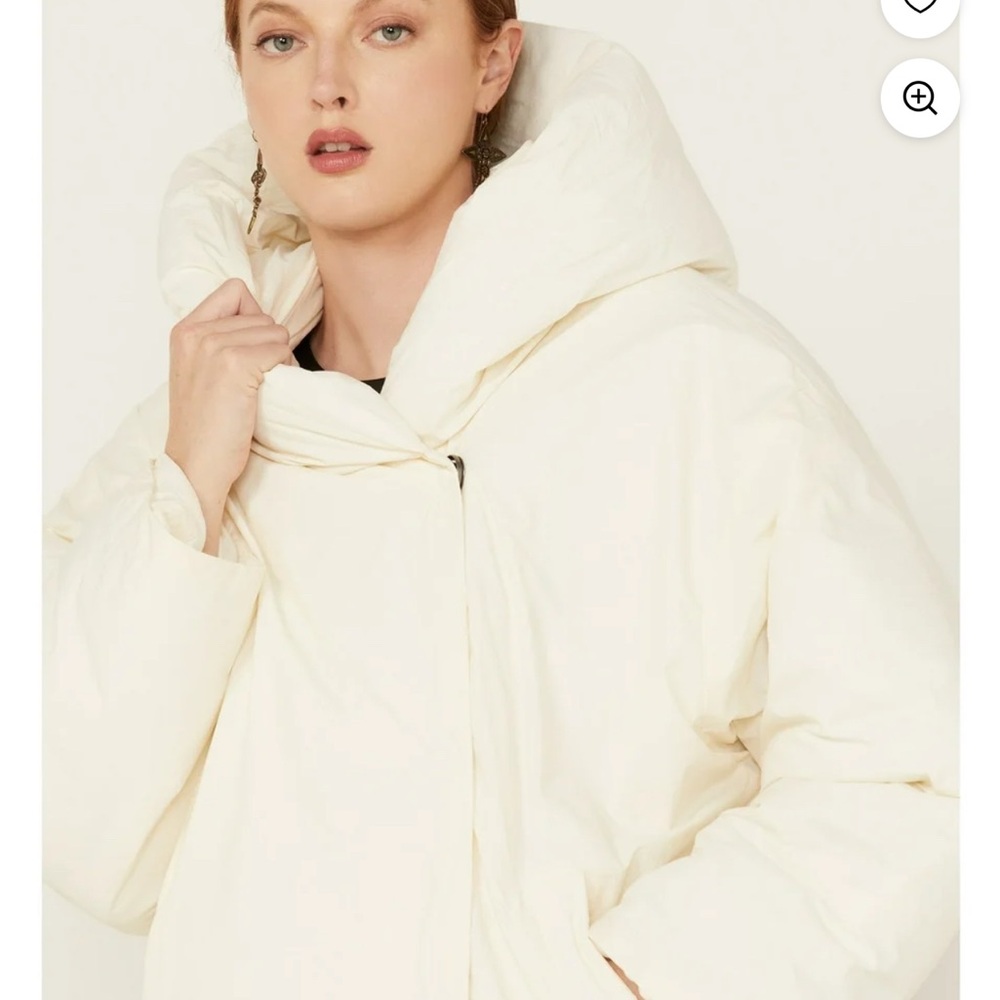 Free People Women's White Puffer Jacket